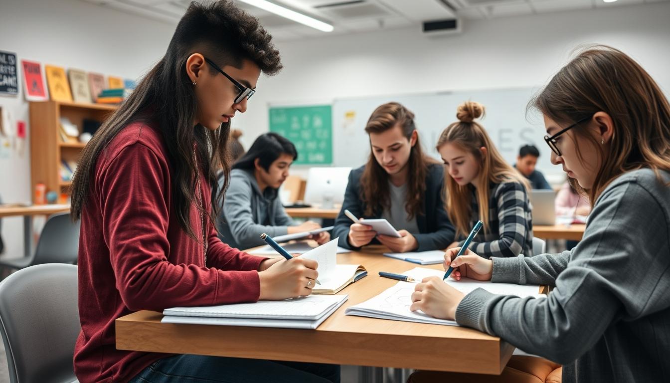 Structured study materials and learning resources on a desk